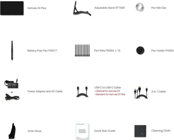 HUIONKamvas24PlusQHDGraphicDrawingTabletwithFull-LaminatedQDScreen140_sRGB2.5KGraphicDrawingMonitorBattery-FreeStylus8192PenPressureTiltforPC_Mac_Android_23.8inchPenDisplay-7_1.jpg HUION Kamvas 24 Plus -繪圖板