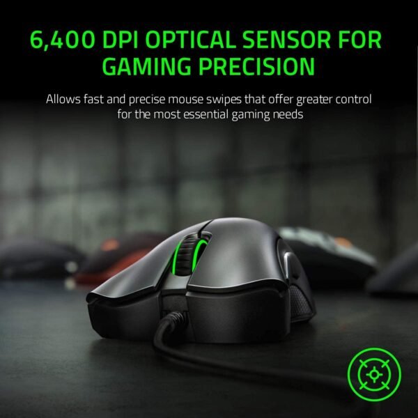 RazerDeathAdderEssentialGamingMouse_6400DPIOpticalSensor-5ProgrammableButtons-MechanicalSwitches-RubberSideGrips-ClassicBlack-1.jpg Razer DeathAdder Essential 游戲鼠標